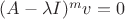 $(A-{\lambda}I)^mv=0$