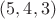$(5,4,3)$