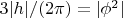 $3|h|/(2\pi) = |\phi^2|$