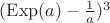 $(\mathrm{Exp}(a)- \frac{1}{a})^3$