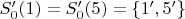 $S'_0(1)=S'_0(5)=\{1',5'\}$