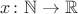 $x\colon\mathbb N\to\mathbb R$ $x\colon\mathbb N\to\mathbb R$