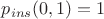 $p_{ins}(0, 1)=1$ $p_{ins}(0, 1)=1$