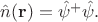$\hat{n}(\mathbf{r})=\hat{\psi}^+\hat{\psi}.$