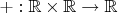 $+ : \mathbb R \times \mathbb R \to \mathbb R$