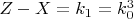 $Z-X=k_1=k_0^3$