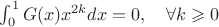 $\int_0^1G(x)x^{2k}dx=0, \quad \forall k\geqslant 0$