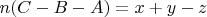 $n(C-B-A)=x+y-z$