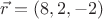 $\vec r=(8,2,-2)$