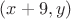 $(x+9, y)$