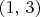 $(1,\,3)$