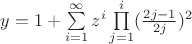 $y = 1 + \sum\limits_{i=1}^{\infty}z^i\prod\limits_{j=1}^{i}(\frac{2j-1}{2j})^2   $