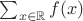 $\sum_{x \in \mathbb{R}} f(x)$