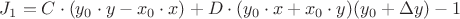 $J_1=C\cdot(y_0\cdot y-x_0\cdot x)+D\cdot(y_0\cdot x+x_0\cdot y)(y_0+\Delta y)-1$