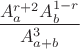 $\dfrac{A_{a}^{r+2}A_{b}^{1-r}}{A_{a+b}^{3}}$