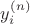 $y_i^{(n)}$