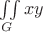 $\iint\limits_{G}^{}{xy}$