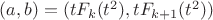 $(a,b)=(tF_k(t^2),tF_{k+1}(t^2))$