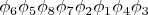 ${\phi}_6 {\phi}_5 {\phi}_8 {\phi}_7 {\phi}_2 {\phi}_1 {\phi}_4 {\phi}_3$
