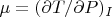 $\mu=(\partial T/\partial P)_I$