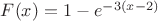 $F(x)=1-e^{-3(x-2)}$