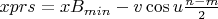 $xprs = xB_{min} - v\cos{u}\frac{n - m}2$