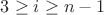 $3 \ge i \ge n-1$