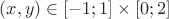 $(x,y)\in[-1;1]\times[0;2]$