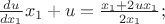 $\frac{du}{dx_1}x_1+u=\frac{x_1+2ux_1}{2x_1};$