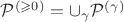 $\mathcal{P}^{(\geqslant 0)} = \cup_{\gamma}\mathcal{P}^{(\gamma)}$ $\mathcal{P}^{(\geqslant 0)} = \cup_{\gamma}\mathcal{P}^{(\gamma)}$