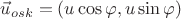 $\vec{u}_{osk} = (u \cos \varphi, u \sin \varphi )$