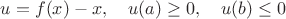 $u=f(x)-x,\quad u(a)\ge 0,\quad u(b)\le 0$