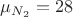$\mu _{N_{2}}=28$