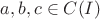 $a,b,c \in C(I)$