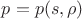 $p = p(s, \rho)$