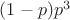 $(1 - p)p^3$