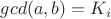 $gcd(a,b)=K_i$