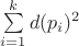 $\sum\limits_{i=1}^k d(p_i)^2$