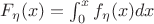 $F_\eta(x) = \int_{0}^{x} f_\eta(x) dx$