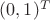 $(0,1)^T$