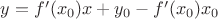 $y=f'(x_0)x+y_0-f'(x_0)x_0$