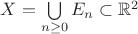 $X=\bigcup\limits_{n\ge 0}E_n\subset\mathbb{R}^2$