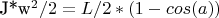 J*w^2/2=L/2*(1-cos(a))