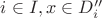 $i\in I, x\in D''_i$