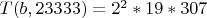 $T(b,23333)=2^2*19*307$