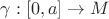 $\gamma:[0,a]\to M$
