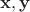 $\mathbf{x}, \mathbf{y}$