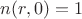 $ n(r,0)=1 $