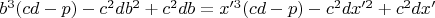 $b^3(cd-p)-c^2db^2+c^2db=x'^3(cd-p)-c^2dx'^2+c^2dx'